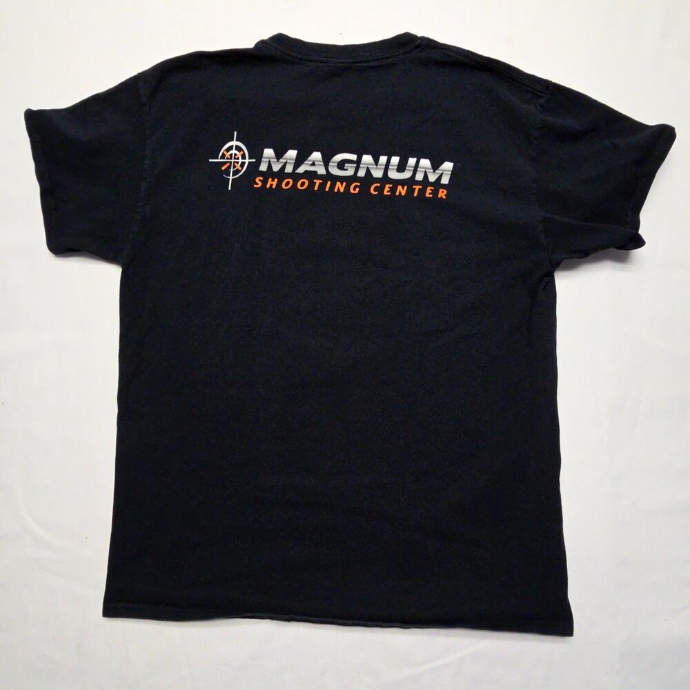 Magnum Shooting Center Graphic Tee Mens Black XL Cotton Crew Neck Gun T-Shirt